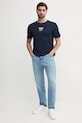 Tommy Hilfiger tricou din bumbac MW0MW38613 bleumarin SS25