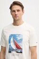 Tommy Hilfiger tricou din bumbac bej MW0MW38615