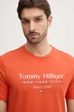Tommy Hilfiger t-shirt bawełniany pomarańczowy MW0MW38621