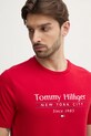 Bavlněné tričko Tommy Hilfiger červená MW0MW38621
