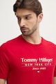Tommy Hilfiger tricou din bumbac rosu MW0MW38621
