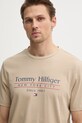 Tommy Hilfiger tricou din bumbac bej MW0MW38621