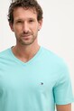 Tommy Hilfiger t-shirt da uomo in cotone turchese MW0MW39249
