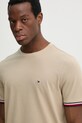 Tommy Hilfiger t-shirt bawełniany beżowy MW0MW38630