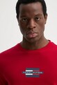 Bavlněné tričko Tommy Hilfiger červená MW0MW38636