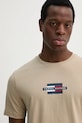 Бавовняна футболка Tommy Hilfiger бежевий MW0MW38636
