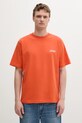Памучна тениска Tommy Hilfiger MW0MW38643 оранжев SS25