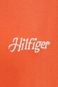 Памучна тениска Tommy Hilfiger оранжев MW0MW38643