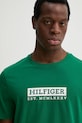 Бавовняна футболка Tommy Hilfiger зелений MW0MW39149
