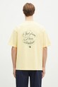 Drôle de Monsieur tricou din bumbac Le T-Shirt Slogan Vignes print galben F.TS226.CO002.BAN