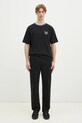 Drôle de Monsieur tricou din bumbac Le T-Shirt Slogan Sport F.TS189.CO002.BL negru