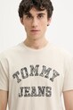 Одежда Хлопковая футболка Tommy Jeans DM0DM20773 бежевый