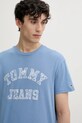 Bavlnené tričko Tommy Jeans modrá DM0DM20773