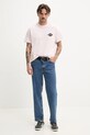 Хлопковая футболка Tommy Jeans DM0DM20806 розовый SS25