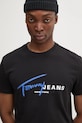 Bavlněné tričko Tommy Jeans černá DM0DM20817