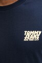 Βαμβακερό μπλουζάκι Tommy Jeans DM0DM21864 σκούρο μπλε