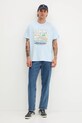 Bavlnené tričko Tommy Jeans DM0DM21867 modrá SS25