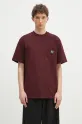 Хлопковая футболка Fred Perry хлопок бордо M9827.597