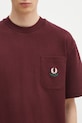 Bavlnené tričko Fred Perry burgundské M9827.597