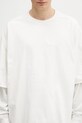 Rick Owens longsleeve din bumbac Tommy Hustler alb DU01E3266.RIGRN