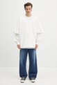 Rick Owens longsleeve din bumbac Tommy Hustler DU01E3266.RIGRN alb