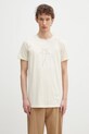 Rick Owens t-shirt bawełniany Level T nadruk beżowy DU01E3250.RNNP3P
