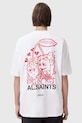 AllSaints tricou din bumbac BREAKUP M022PC alb SS25