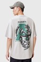 AllSaints t-shirt bawełniany CADUCEUS nadruk szary M005PC
