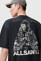 Памучна тениска AllSaints CHRYSALYPSE M025PC черен SS25
