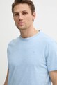 Бавовняна футболка Hackett London блакитний HM500886