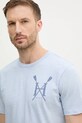 Hackett London t-shirt bawełniany niebieski HM500891