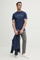 Bavlnené tričko Hackett London HM500893 tmavomodrá SS25