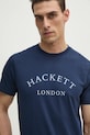 Hackett London t-shirt bawełniany granatowy HM500893