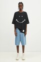 Maison MIHARA YASUHIRO t-shirt in cotone Smily Face Printed Tee J14TS782 nero