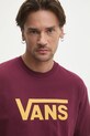 Pamučna majica Vans bordo VN000GGGEAY1