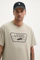 Bavlněné tričko Vans béžová VN000QN8ZUJ1