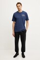 Bavlněné tričko New Balance MT43556NNY námořnická modř SS25