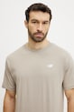 Bavlněné tričko New Balance béžová MT41509ADS