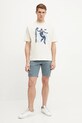 New Balance tricou din bumbac MT51605LIN bej SS25