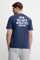 New Balance t-shirt bawełniany nadruk granatowy MT51526NNY