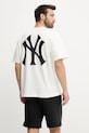 Odzież 47 brand t-shirt bawełniany MLB New York Yankees BB017TMOPWI637164SS beżowy