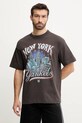 47 brand tricou din bumbac MLB New York Yankees print maro BB017TMKBRU643616C9