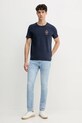 Bavlněné tričko Aeronautica Militare TS2391J592 námořnická modř SS25