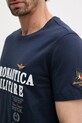 Βαμβακερό μπλουζάκι Aeronautica Militare σκούρο μπλε TS2401J592