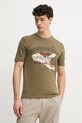 Aeronautica Militare tricou din bumbac print verde TS2406J641
