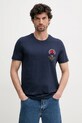 Bavlnené tričko Aeronautica Militare nášivka tmavomodrá TS2408J592