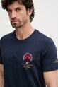 Bavlněné tričko Aeronautica Militare námořnická modř TS2408J592