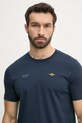 Βαμβακερό μπλουζάκι Aeronautica Militare σκούρο μπλε TS2429J634