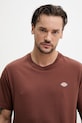Βαμβακερό μπλουζάκι Dickies καφέ DK0A4XDBK471