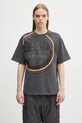 Napapijri t-shirt bawełniany S-Tusco nadruk szary NP0A4IEEH981